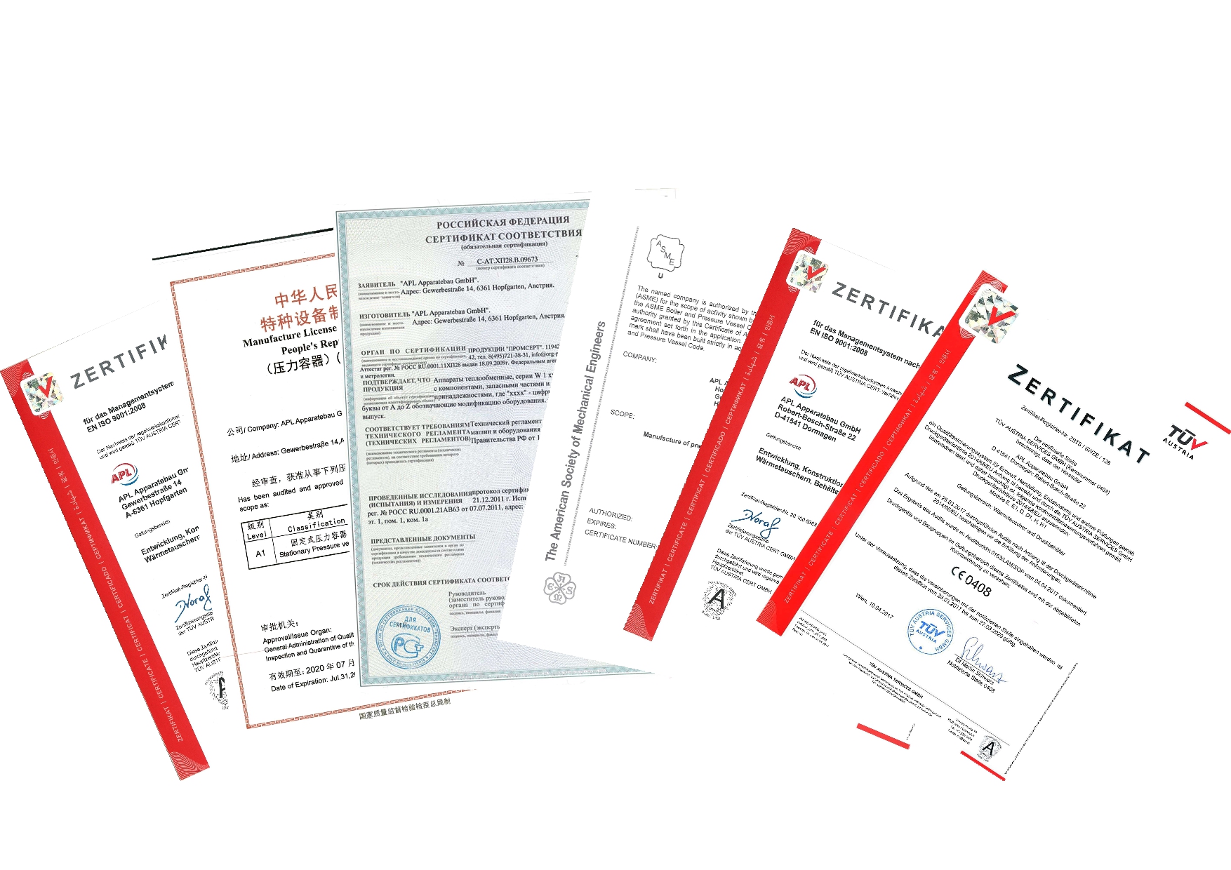 Zertifikate der Innex Wärmetauscher GmbH